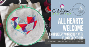 All Hearts Welcome - Embroidery Workshop - February 17 - indigo & violet studio LLC