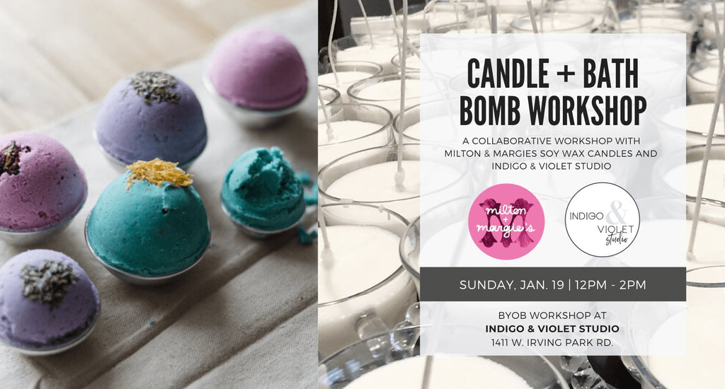 Candle + Bath Bomb Workshop - Jan. 19 - indigo & violet studio LLC