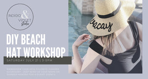 DIY Beach Hat Workshop - July 21 - indigo & violet studio LLC