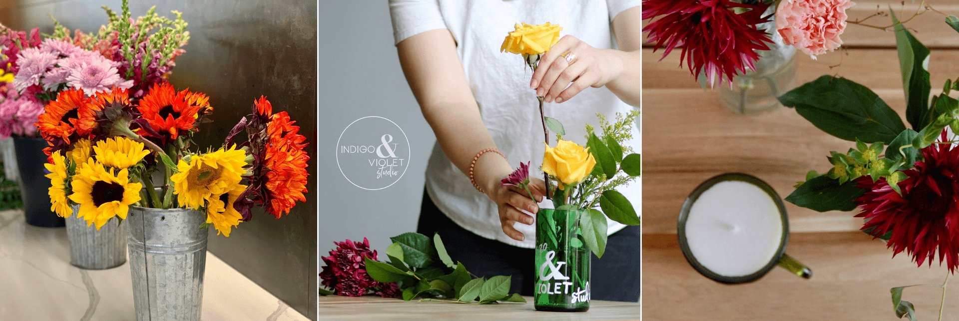 Floral Candles + Floral Design Workshop - August 20 - indigo & violet studio LLC