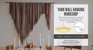 Indigo & Violet Studio - Yarn Wall Hanging Workshop - BYOB Craft Class + Dressember Fundraiser - January 17 - Chicago