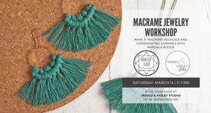Macrame Jewelry Workshop - March 14 - indigo & violet studio LLC