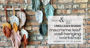 Macrame Leaf Wall Hanging Workshop - Oct. 13 - indigo & violet studio LLC