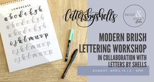 Indigo & Violet Studio Chicago - Modern Calligraphy Workshop Letters by Shells