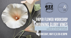 Indigo & Violet Studio - Paper Flower Workshop 622 press May 8