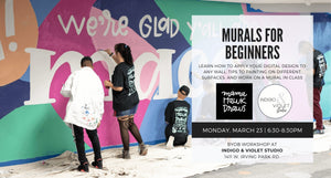 Indigo & Violet Studio - Murals for Beginners - Mama Hawk Draws - March 23