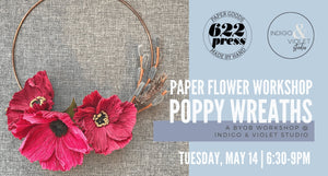 Indigo & Violet Studio - Paper Wreath Workshop 622 press May 14