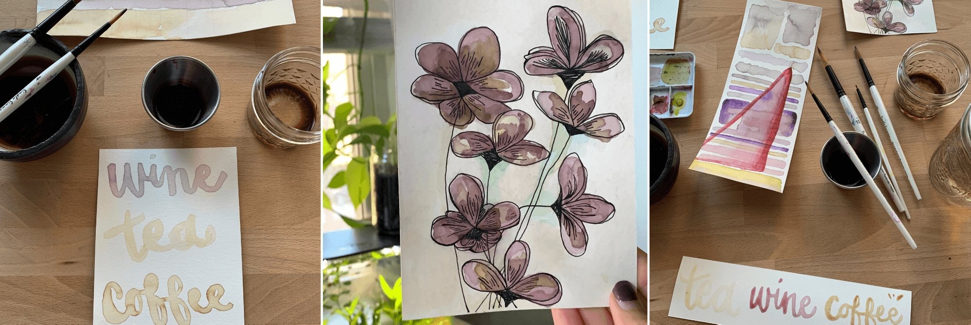 indigo & violet studio - virtual painting workshop - april 16 - watercolor examples
