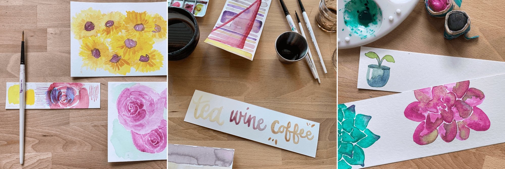 indigo & violet studio - virtual painting workshop - june 25 - watercolor examples